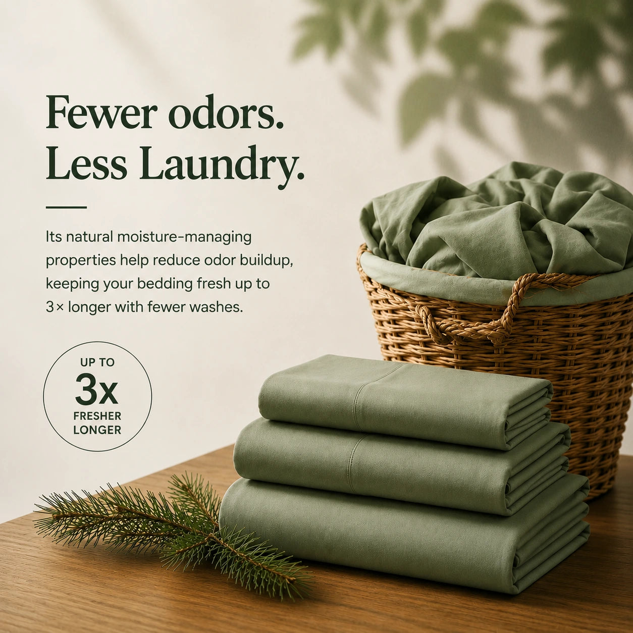 Bedtter X Rewardown Richcel® Pine & Cedar Fiber Sheet Set | Breathable, Moisture-Wicking & Silky Soft Bedding for Fresher Sleep