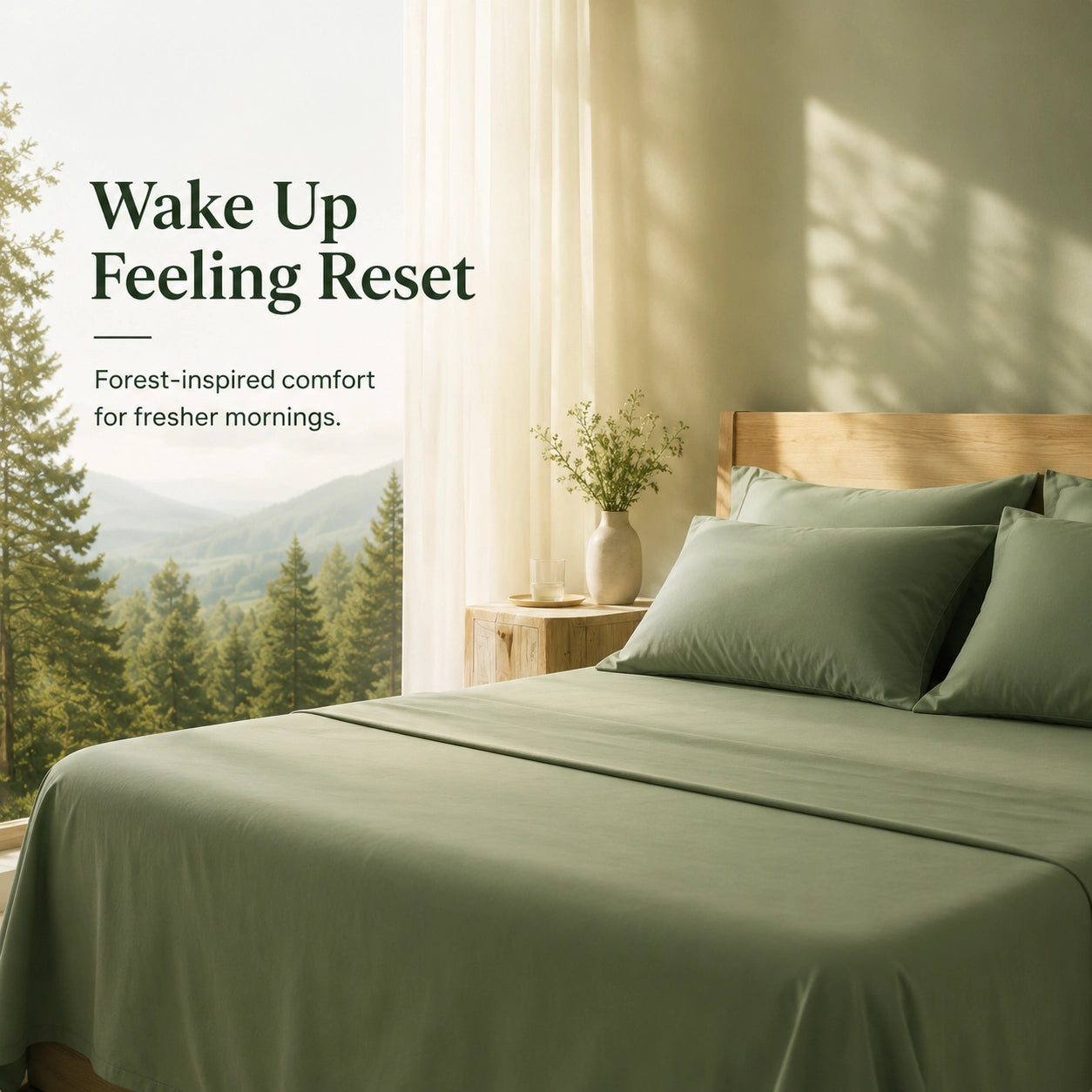 Bedtter X Rewardown Richcel® Pine & Cedar Fiber Sheet Set | Breathable, Moisture-Wicking & Silky Soft Bedding for Fresher Sleep