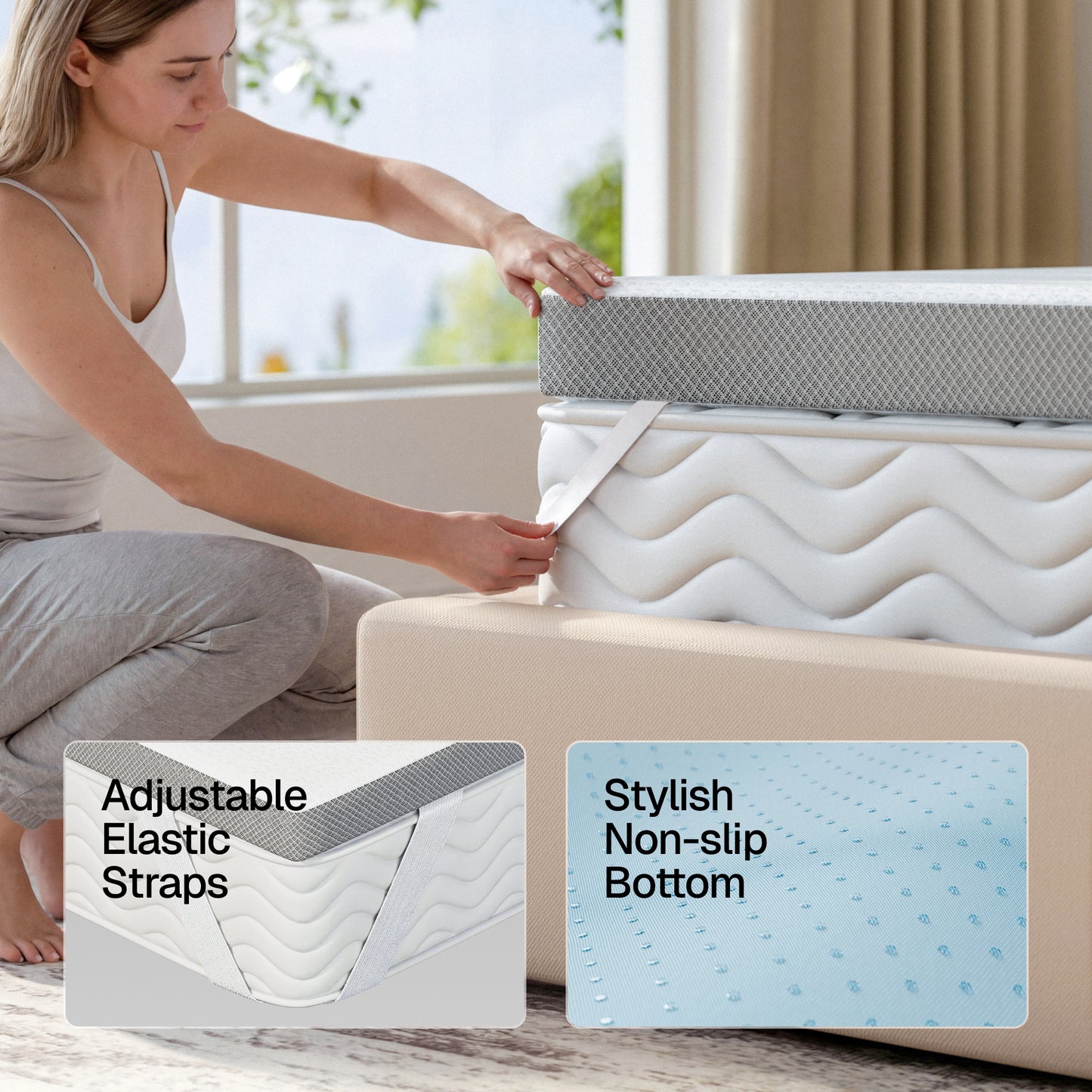 Bedtter 3 Inch Cooling Mattress Topper/Pad